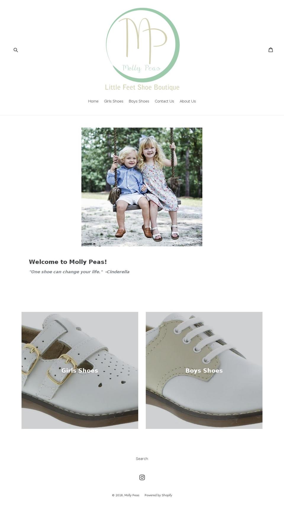 mollypeas.com — Shopify storefront screenshot