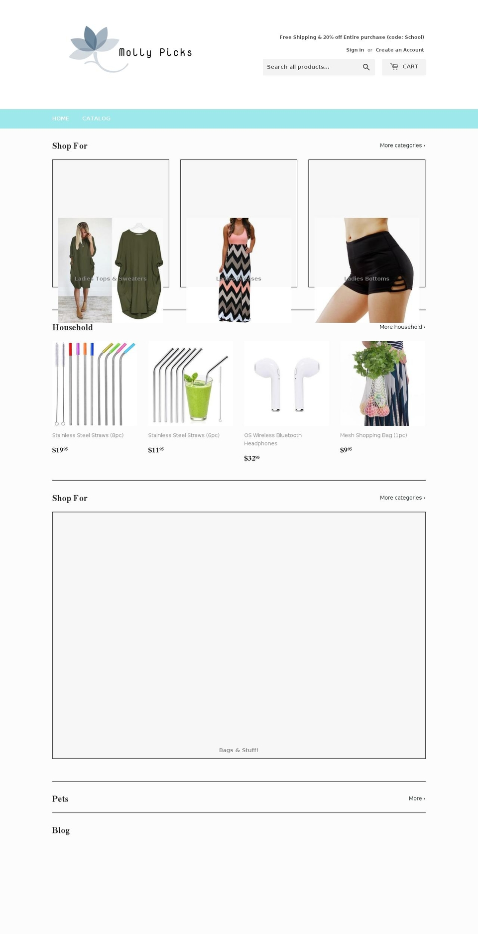 mollypicks.com shopify website screenshot