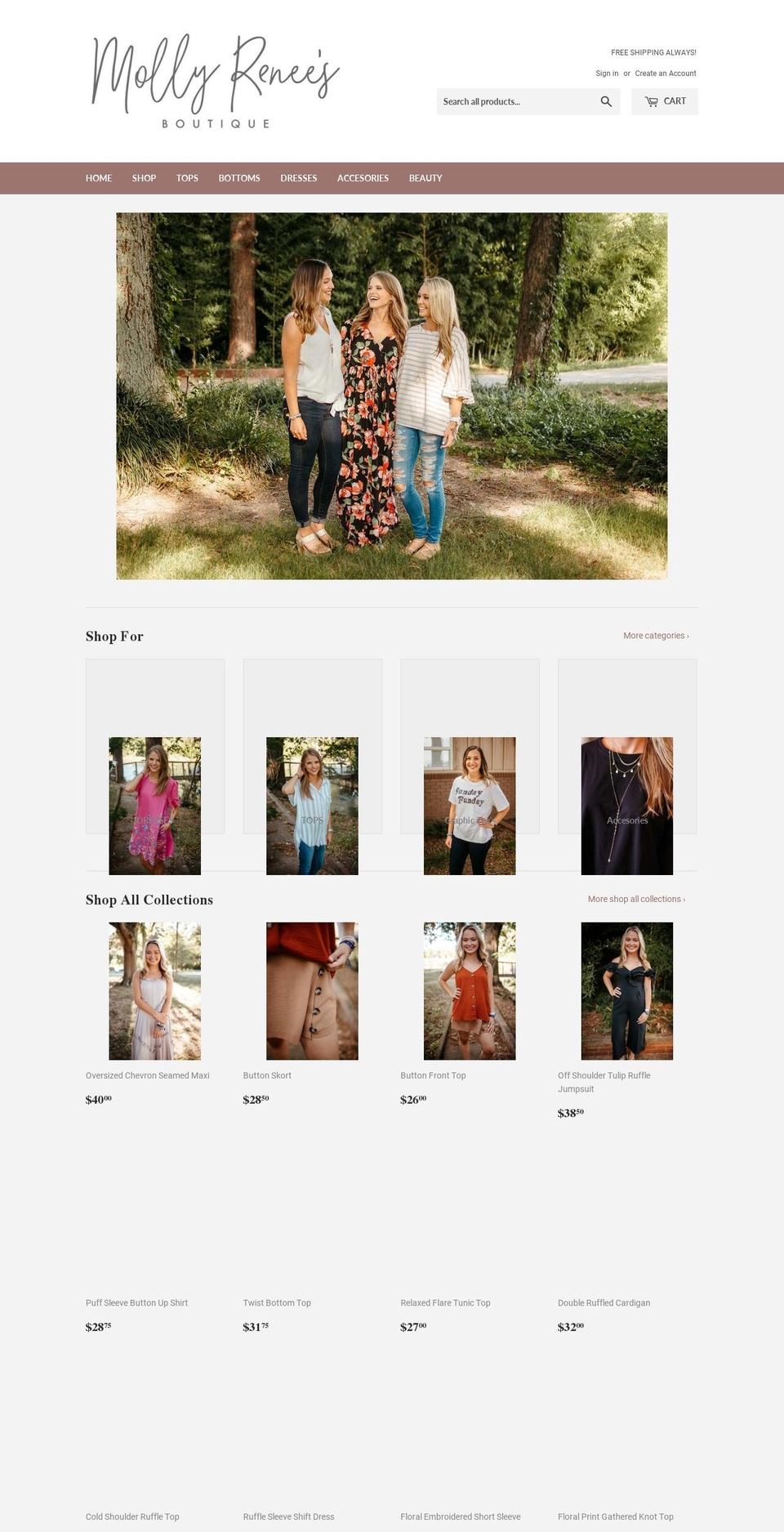 mollyrenees.com — Shopify storefront screenshot