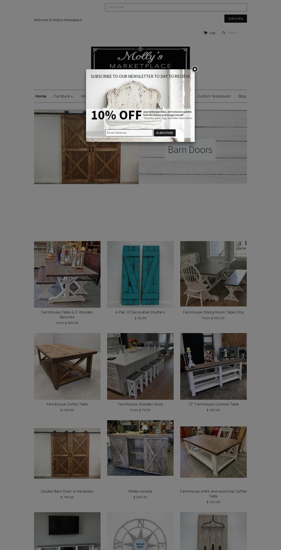 mollysmarketplace.com shopify website screenshot