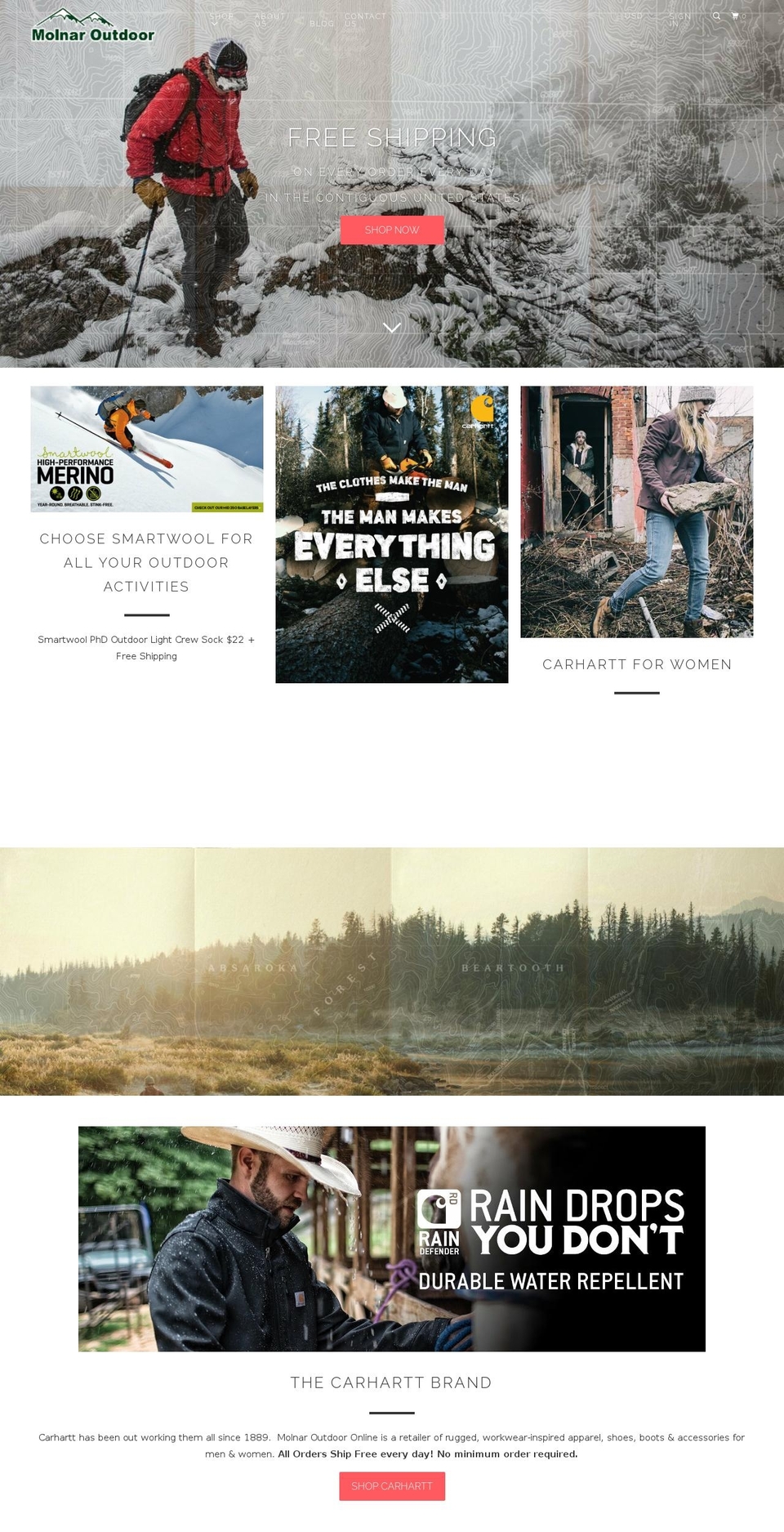 molnaroutdooronline.com shopify website screenshot