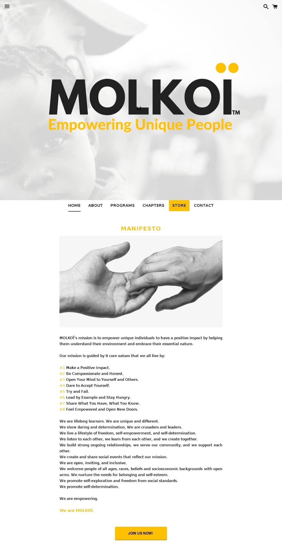 molokoi.org shopify website screenshot