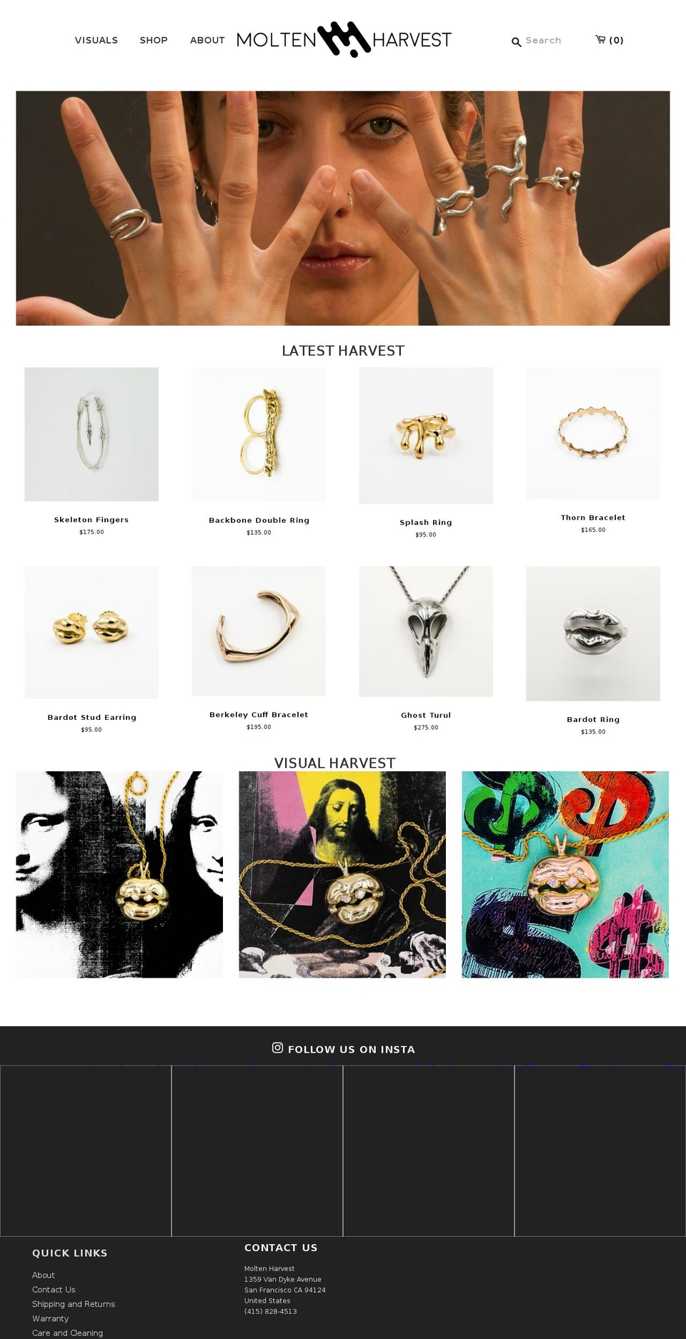 moltenharvest.com shopify website screenshot