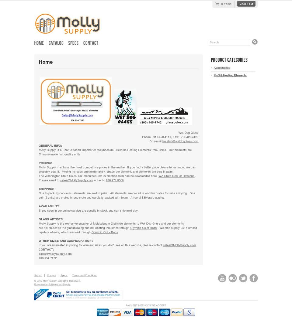 molydsupply.com shopify website screenshot