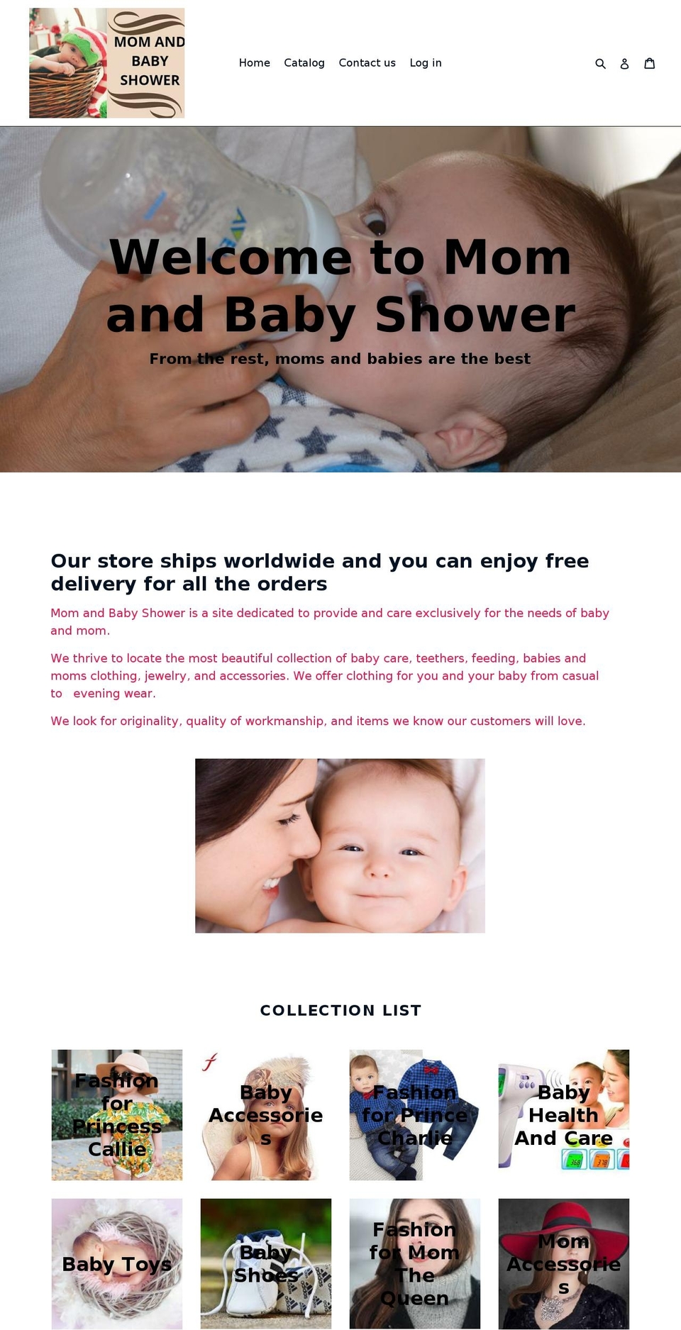 momandbabyshower.com — Shopify storefront screenshot