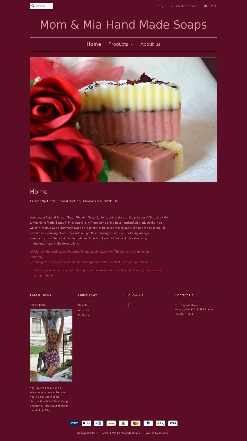 momandmia.com — Shopify storefront screenshot