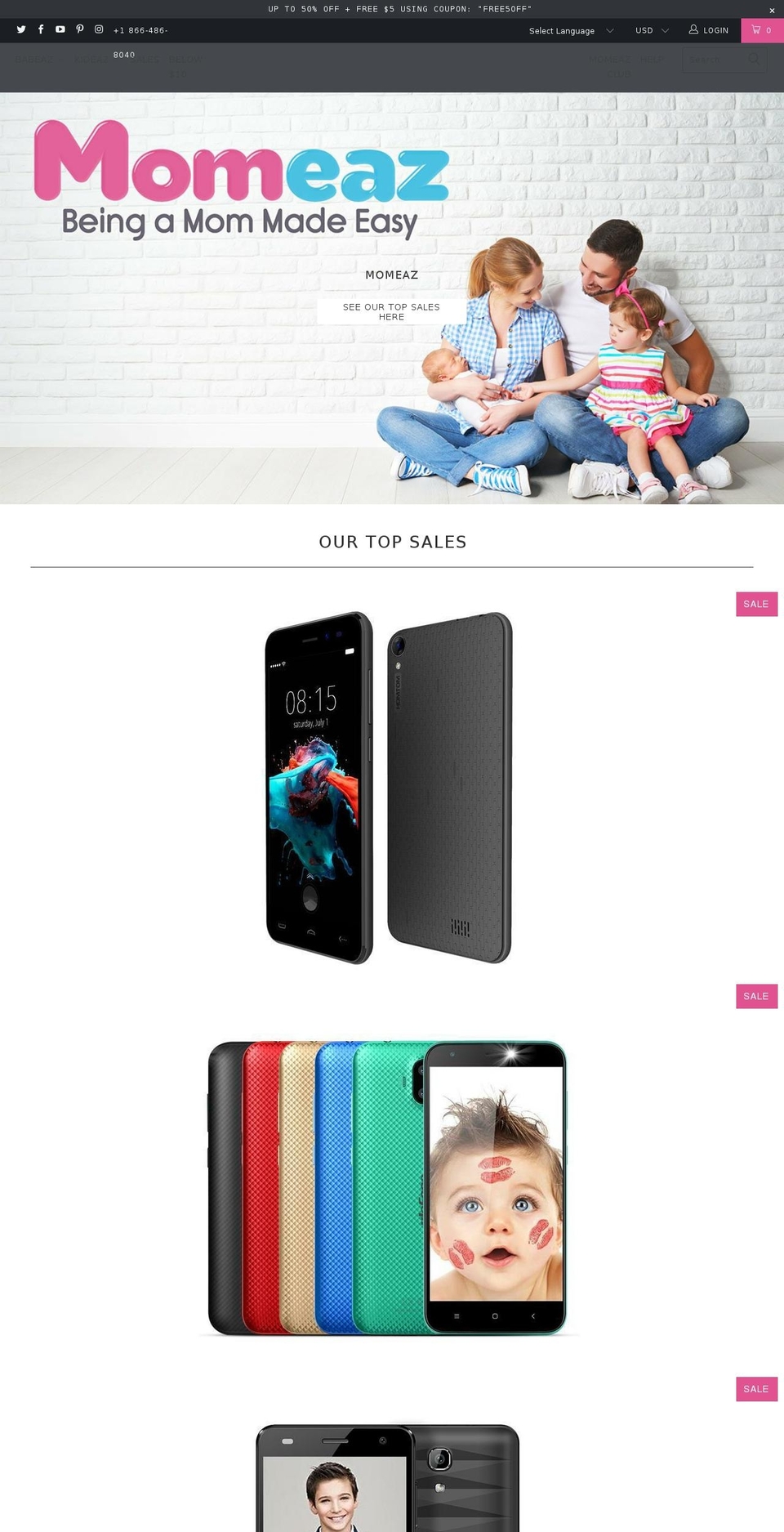 momeaz.com shopify website screenshot
