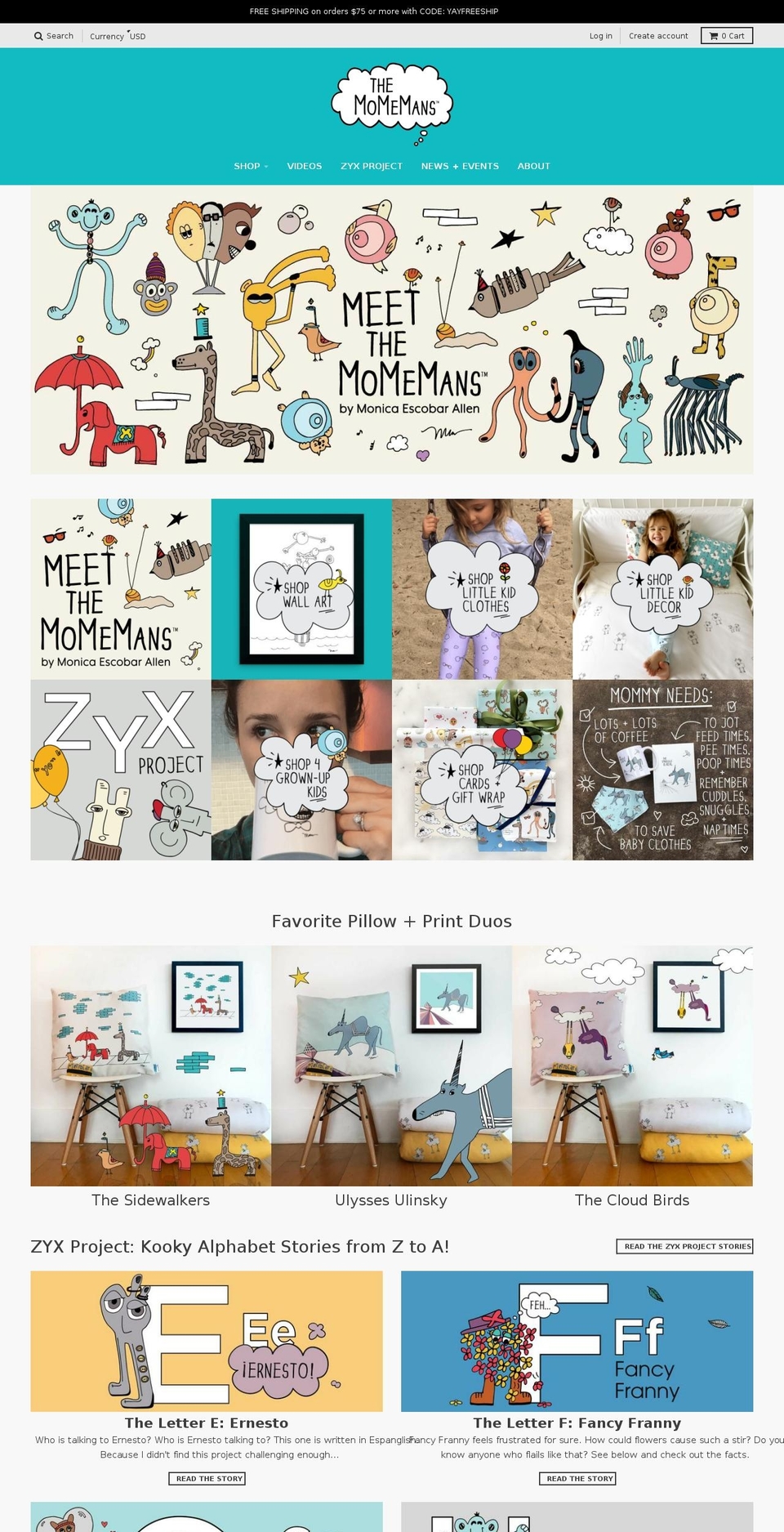 momema.myshopify.com shopify website screenshot