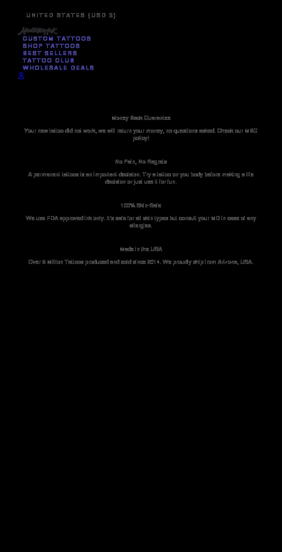 momentaryink.myshopify.com — Shopify storefront screenshot