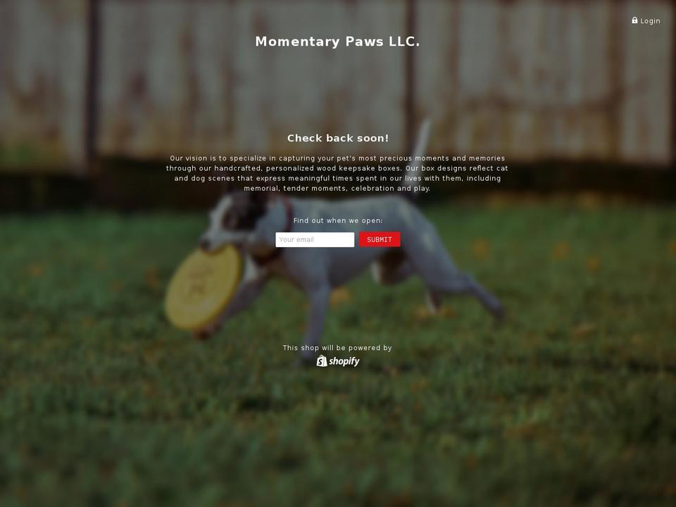 momentarypaws.com shopify website screenshot