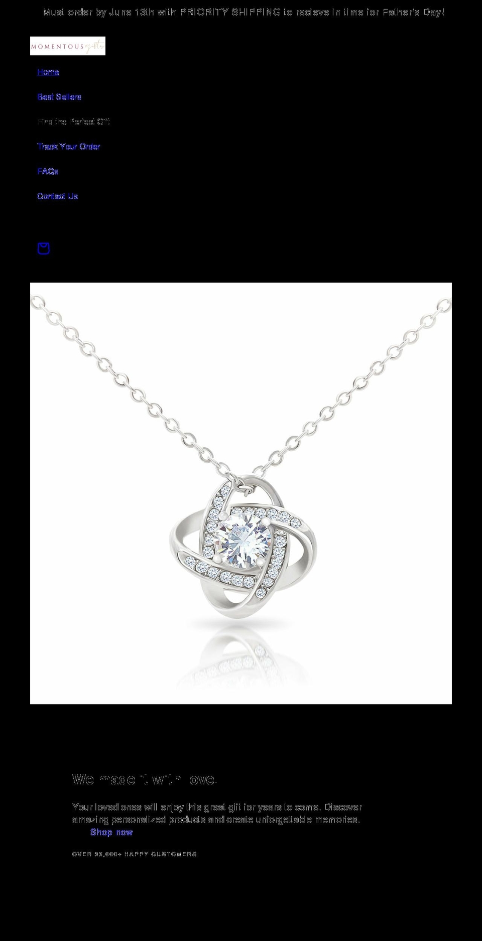 momentousgifts.com shopify website screenshot