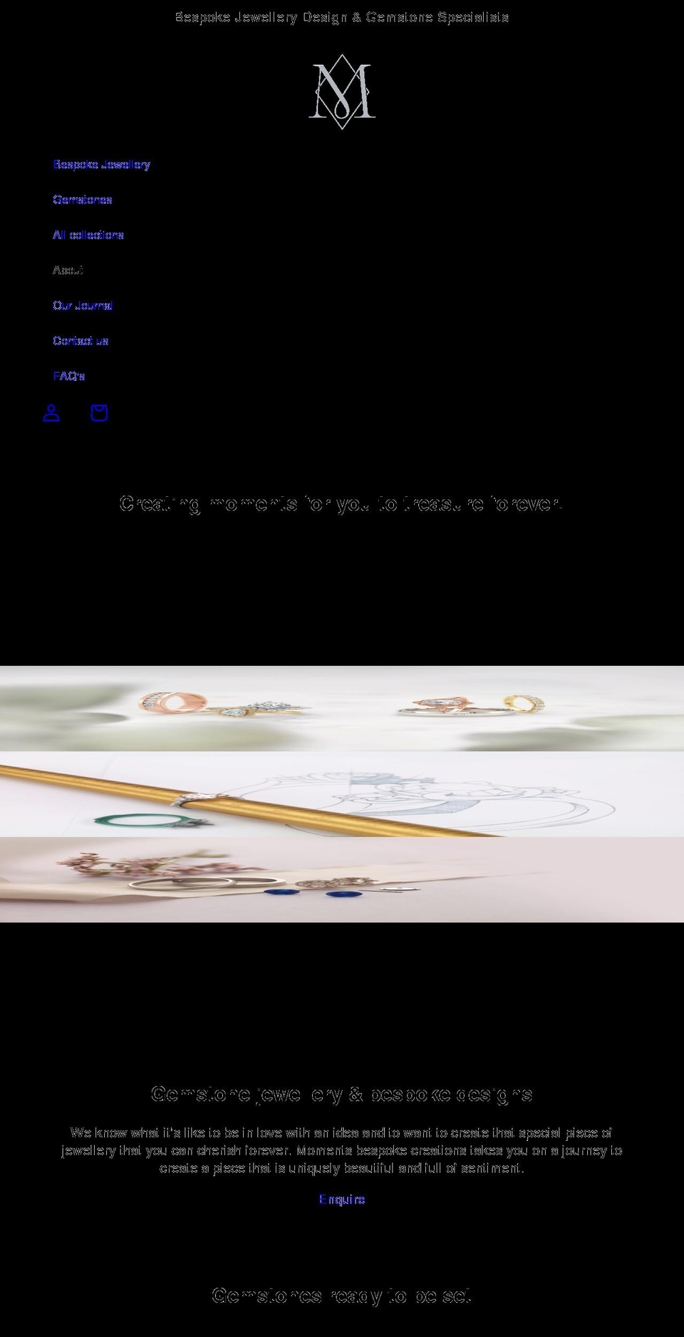 momentsjewellery.com shopify website screenshot