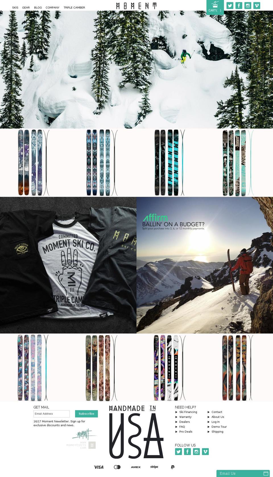 momentskis.com shopify website screenshot