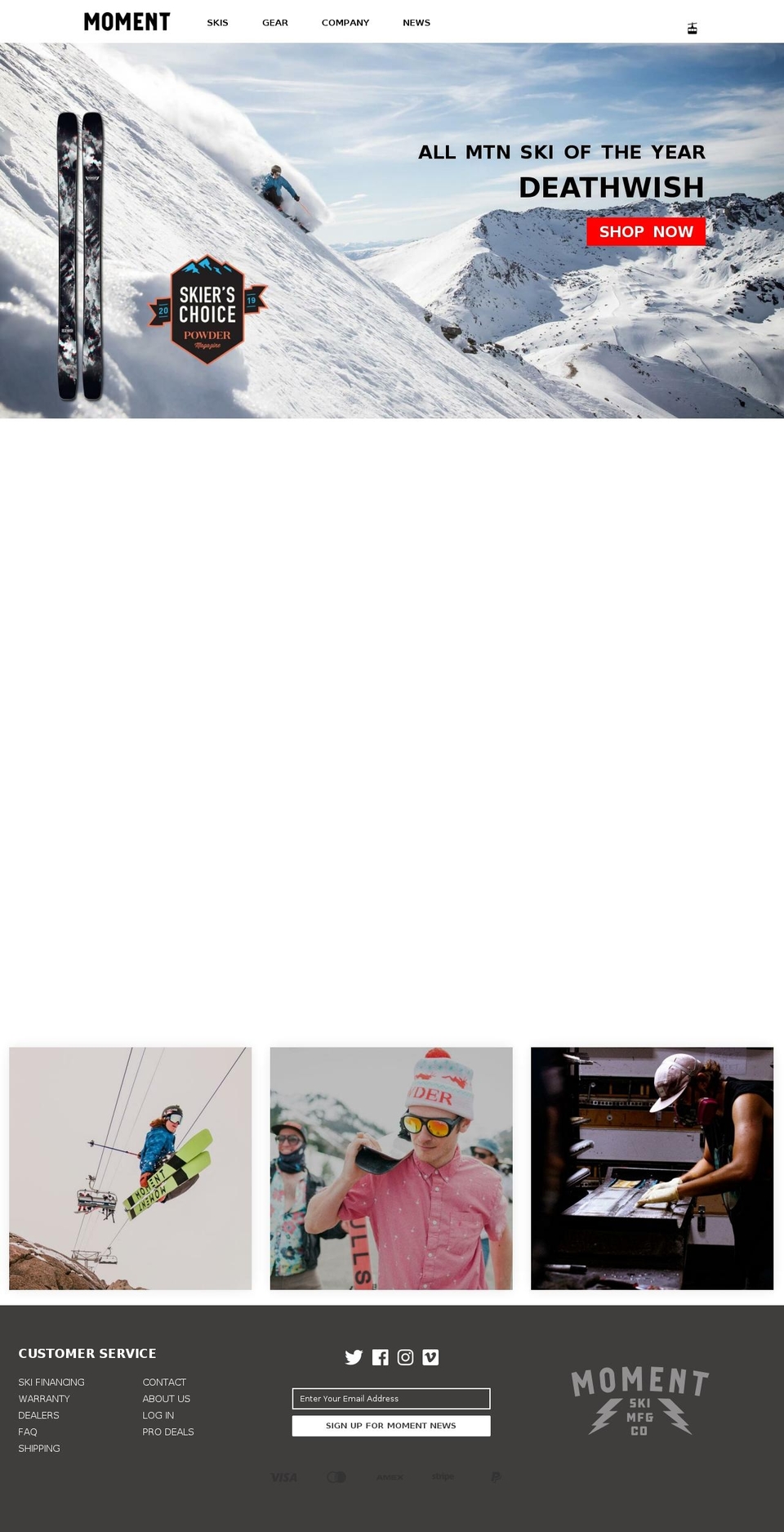 momentskis.eu shopify website screenshot