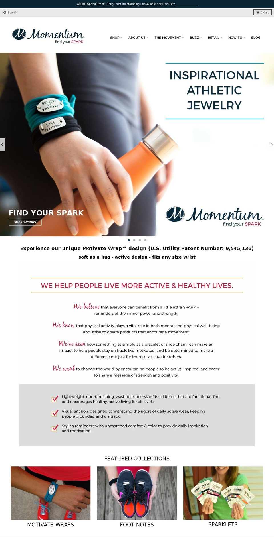 momentum-jewelry.com shopify website screenshot