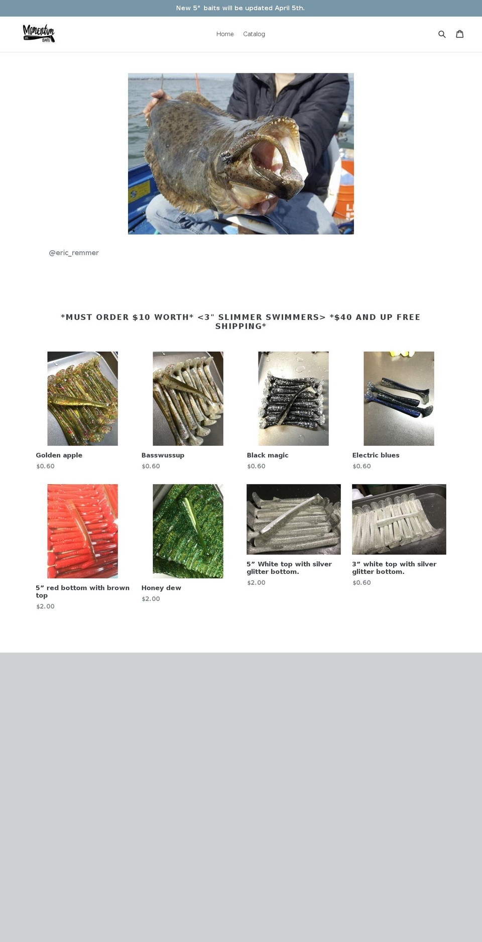 momentumbaits.com — Shopify storefront screenshot