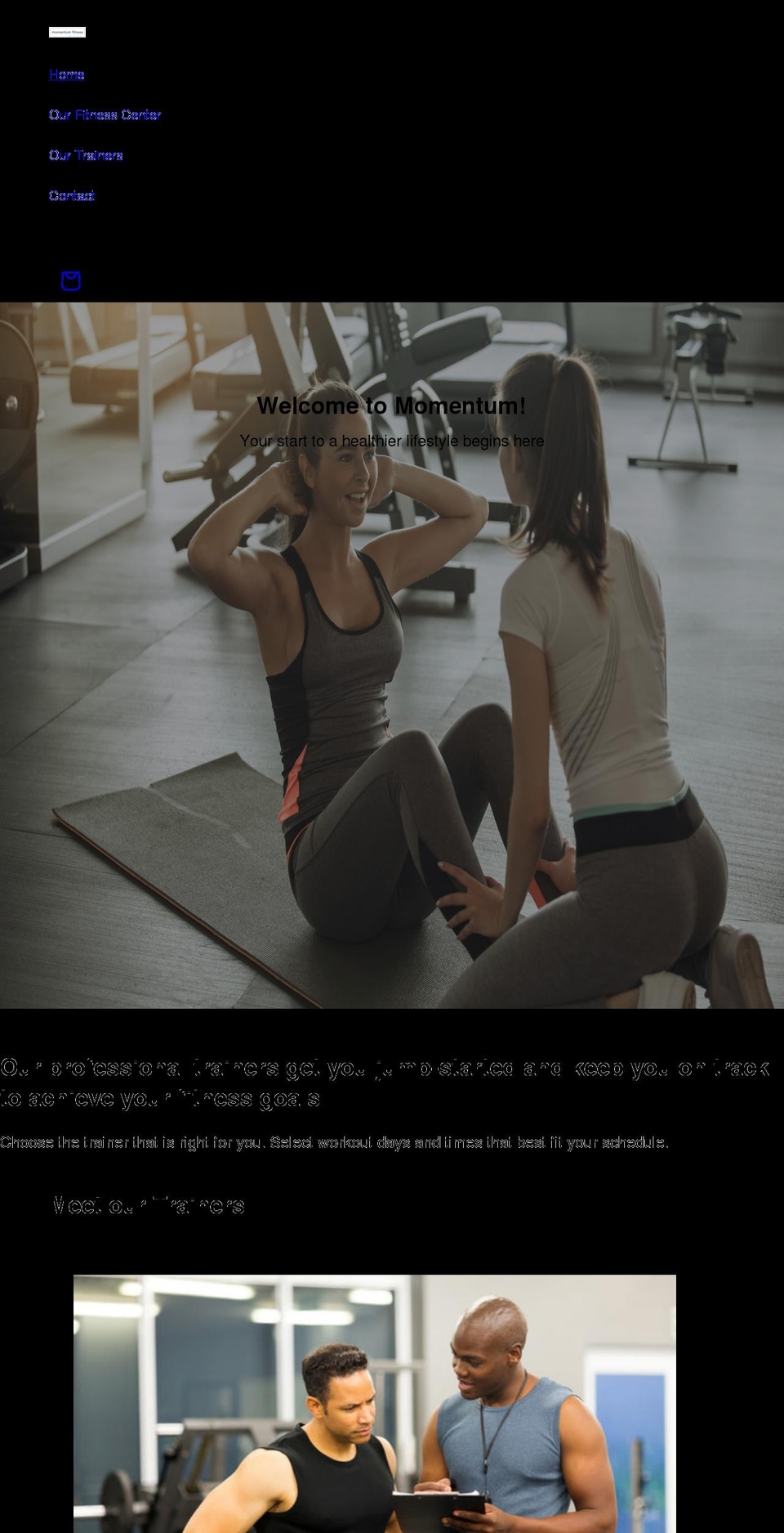 momentumfitness.net shopify website screenshot