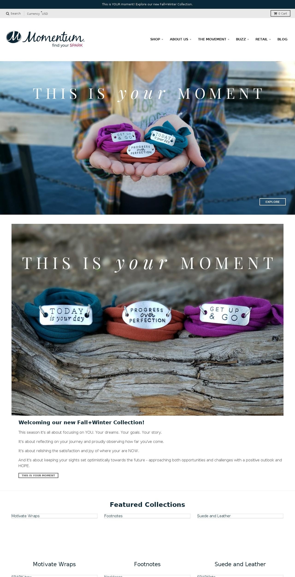 momentumjewelry.net shopify website screenshot