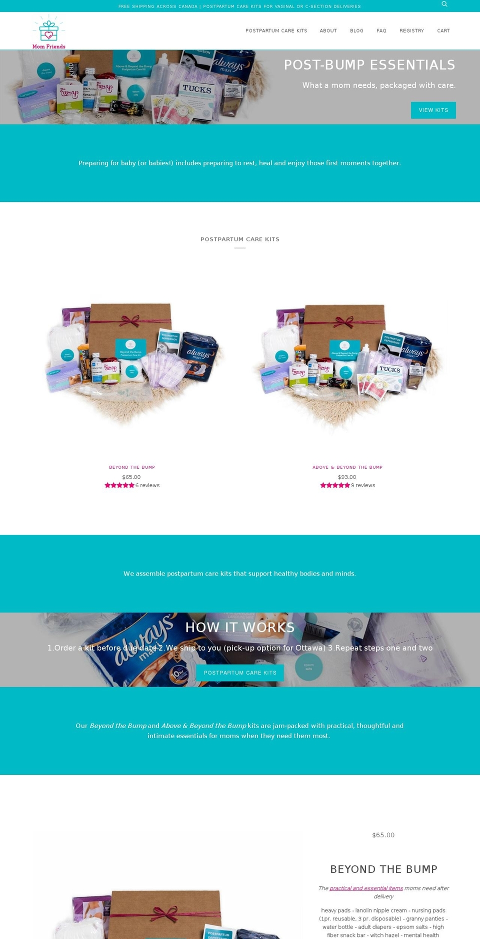 momfriends.ca shopify website screenshot