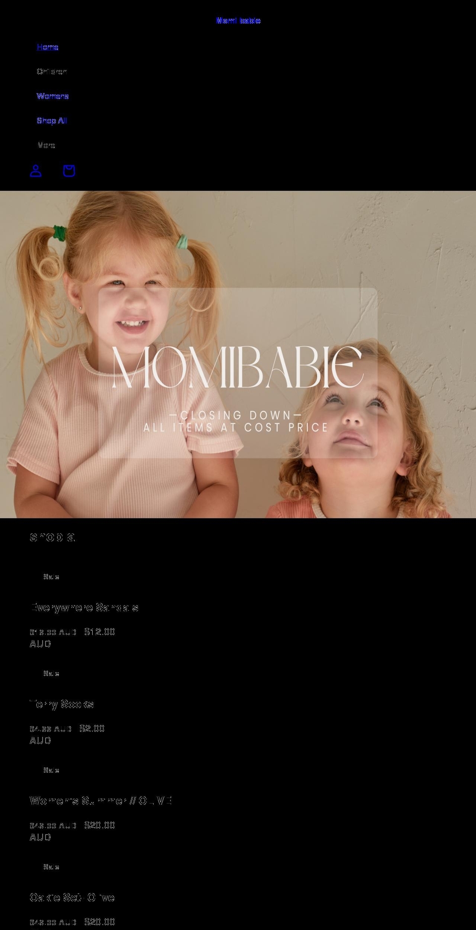 momibabie.com shopify website screenshot