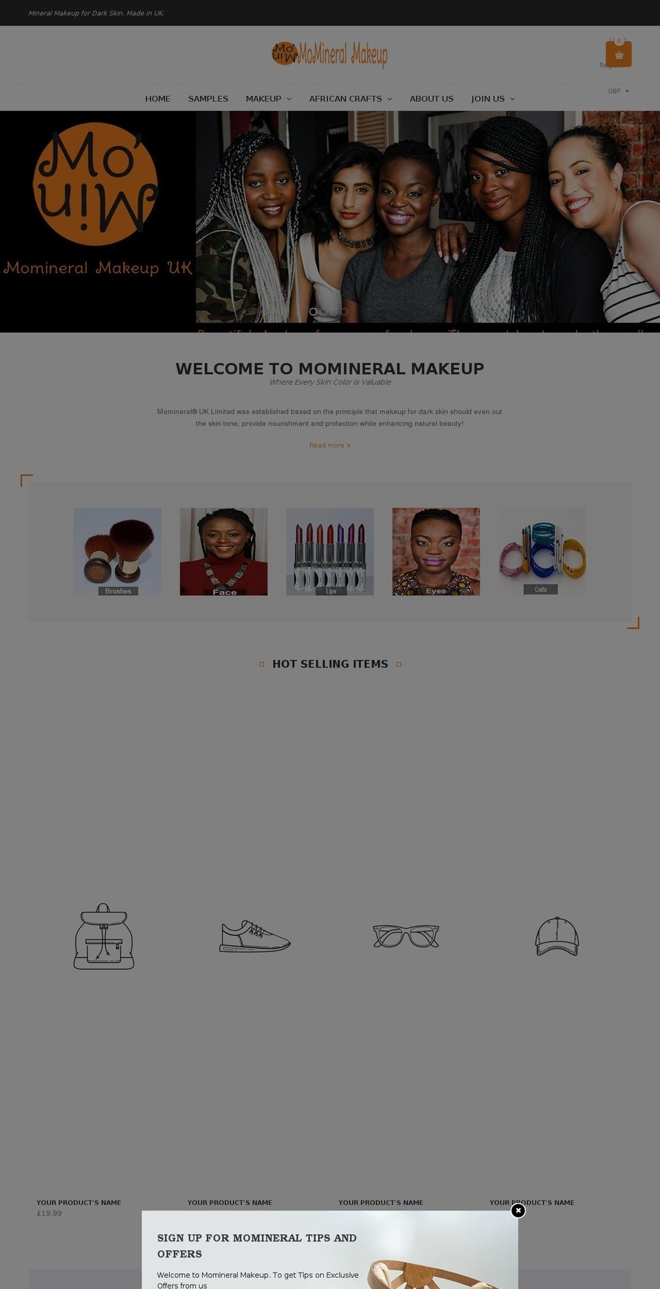 momineral.com shopify website screenshot