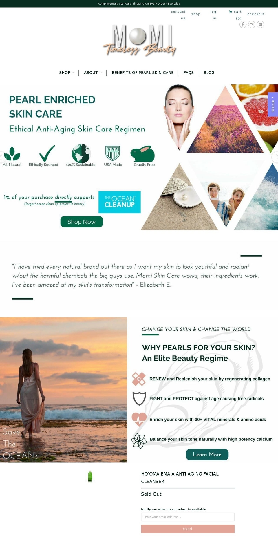 momiskincare.com — Shopify storefront screenshot