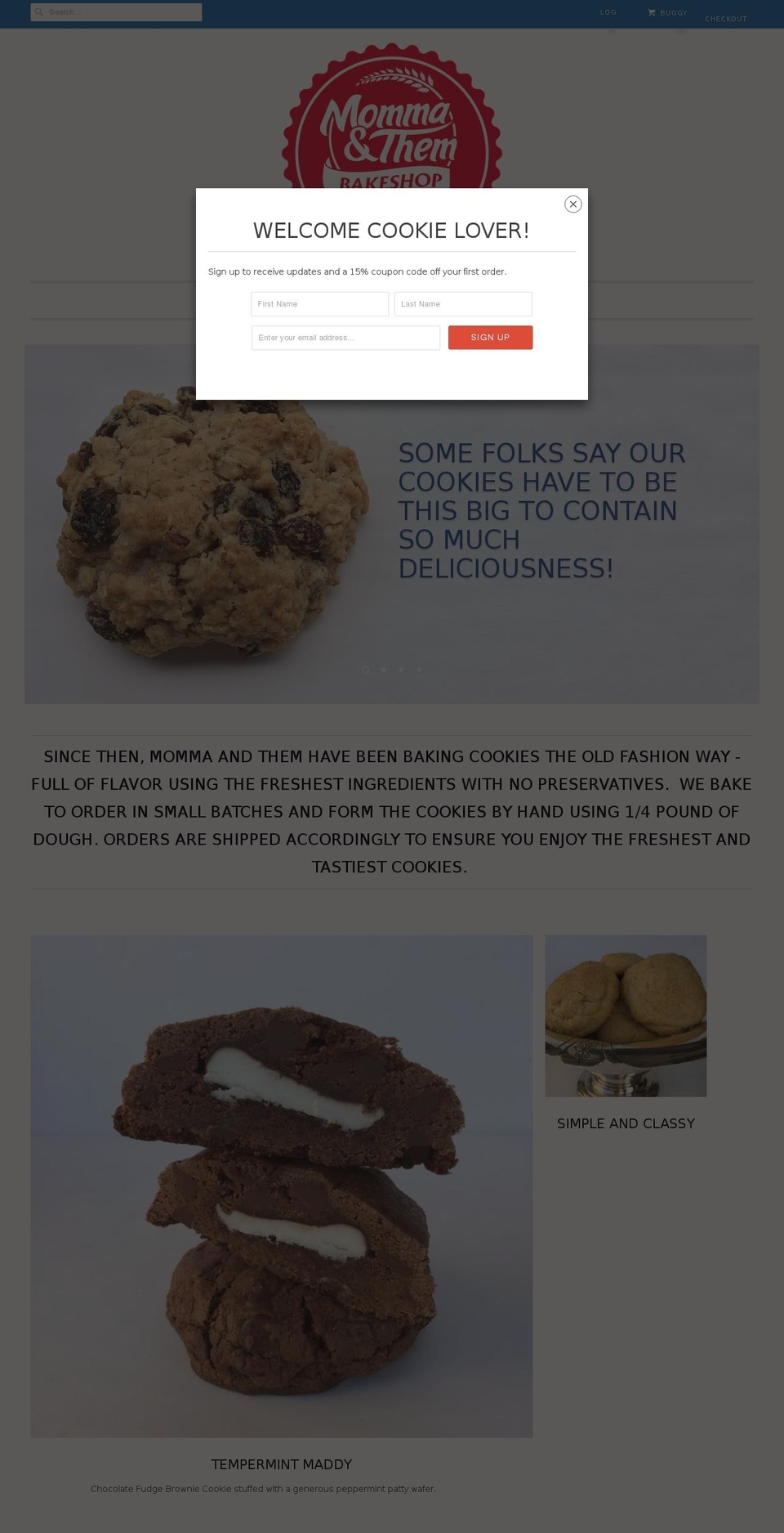 mommaandthembakeshop.com shopify website screenshot