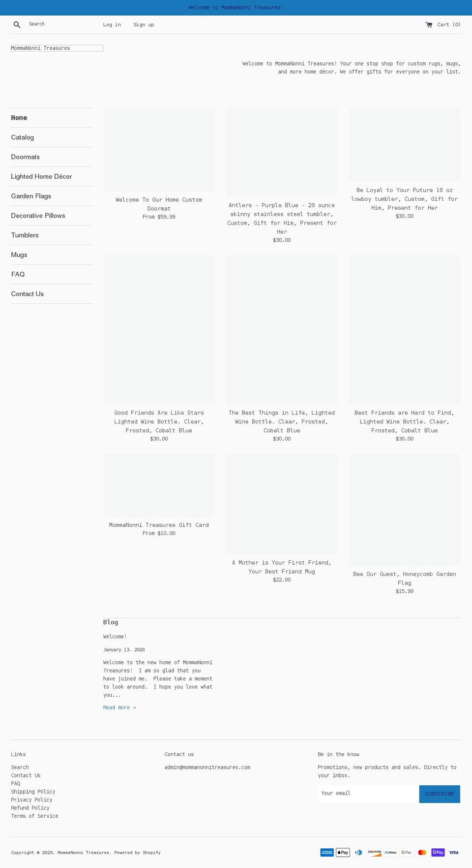 mommanonnitreasures.com shopify website screenshot
