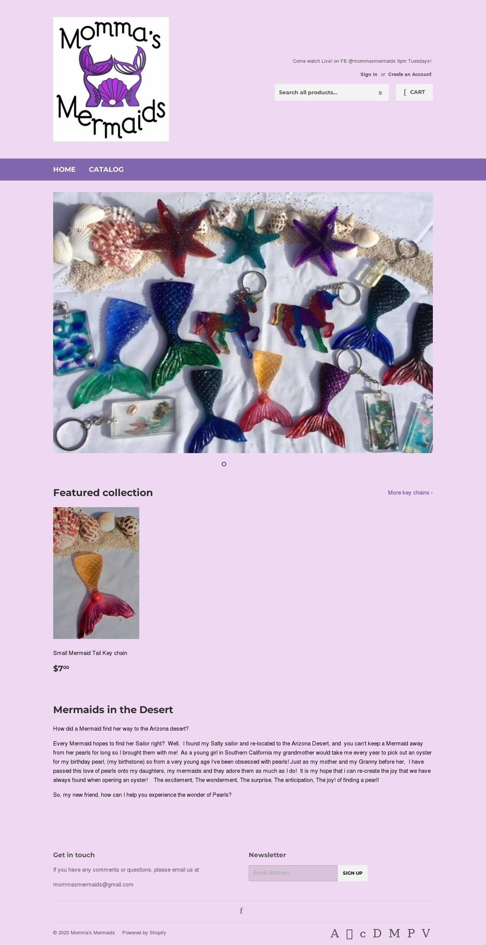 mommas-mermaids.com — Shopify storefront screenshot