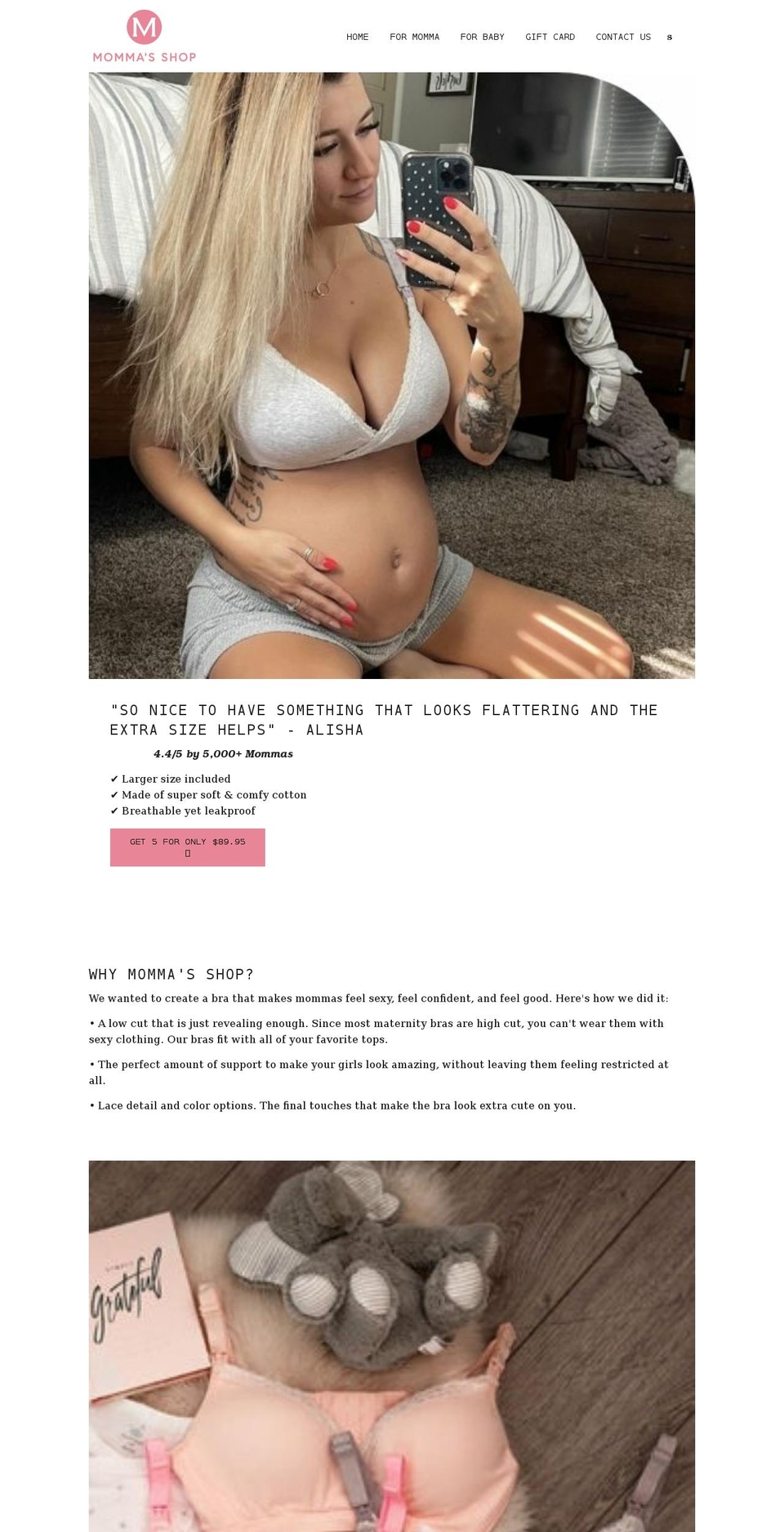 mommasshop.com shopify website screenshot