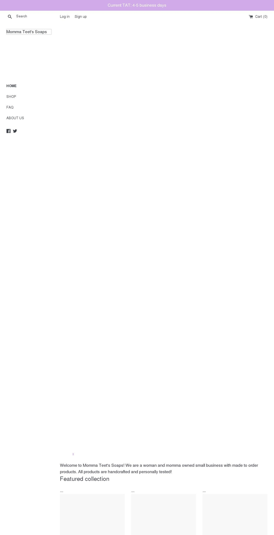 mommateetssoaps.com shopify website screenshot