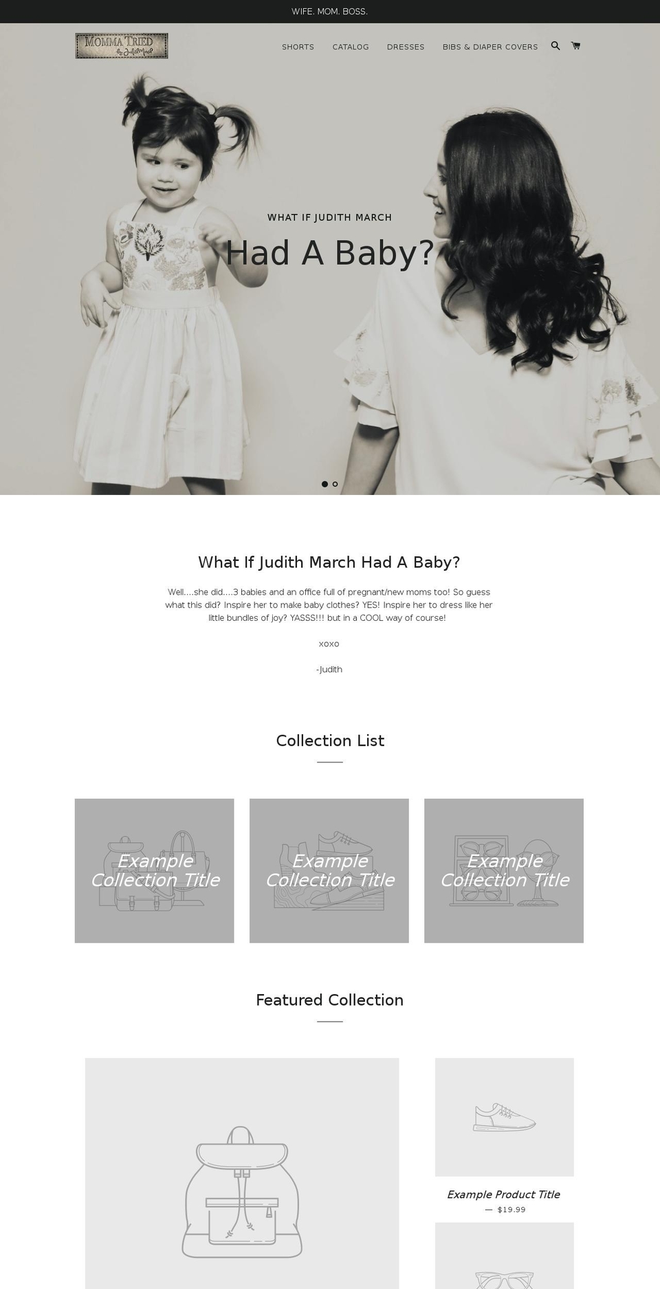 mommatried.com — Shopify storefront screenshot