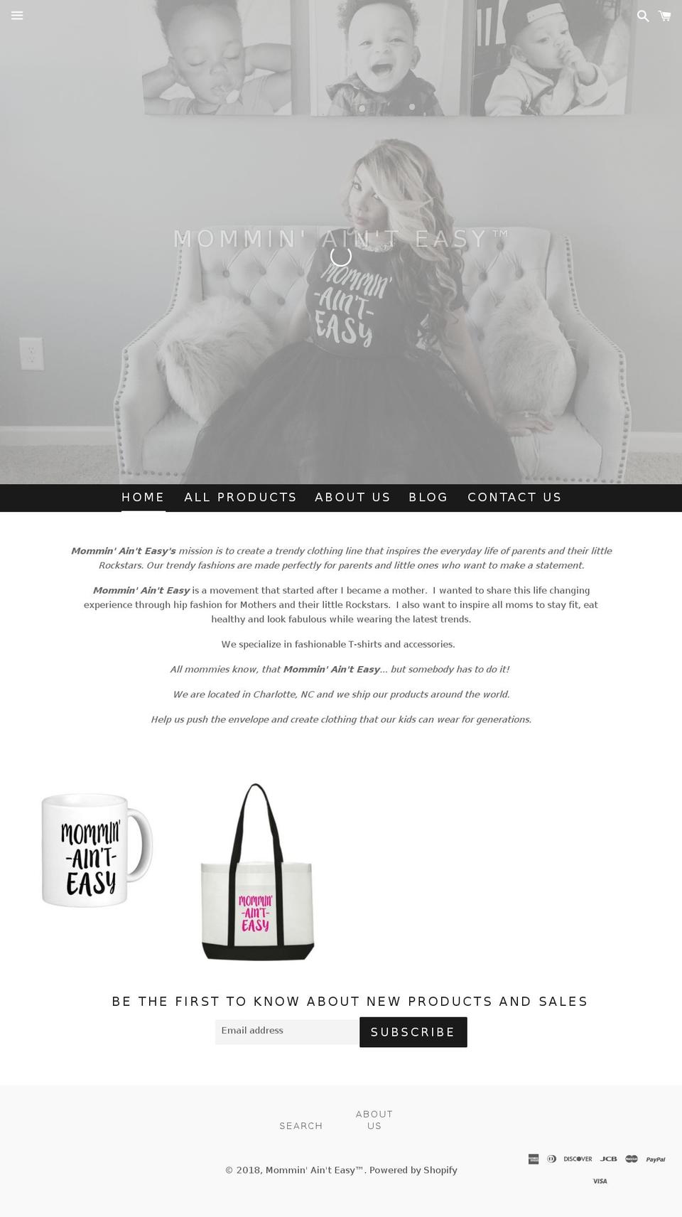 momminainteasycollection.com — Shopify storefront screenshot
