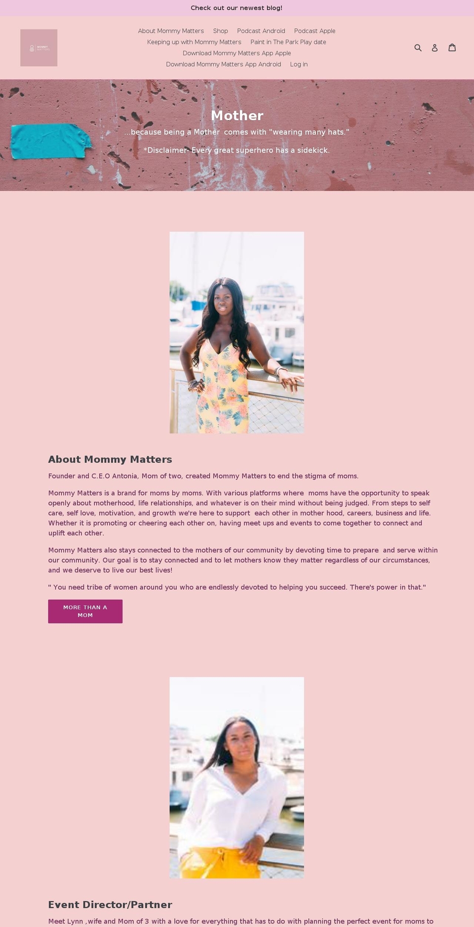 mommy-matters.com — Shopify storefront screenshot