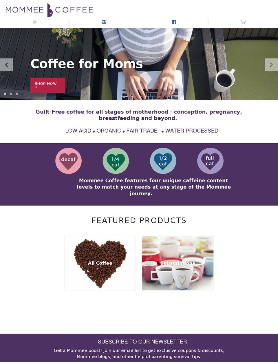 mommycoffee.com shopify website screenshot