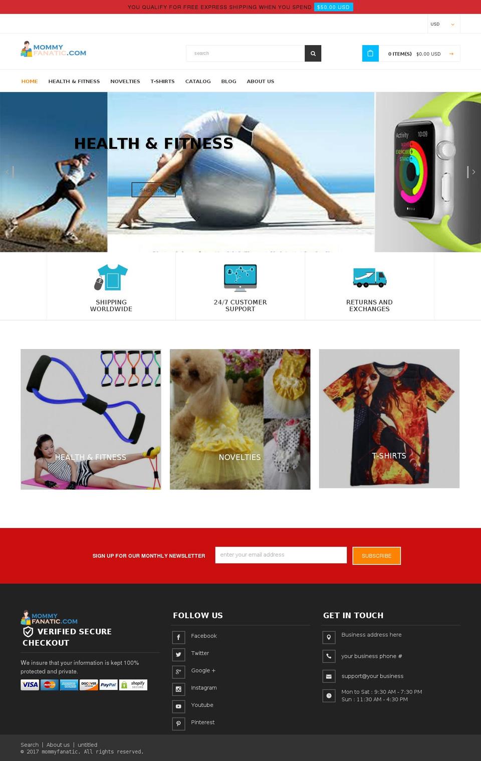 mommyfanatic.com shopify website screenshot
