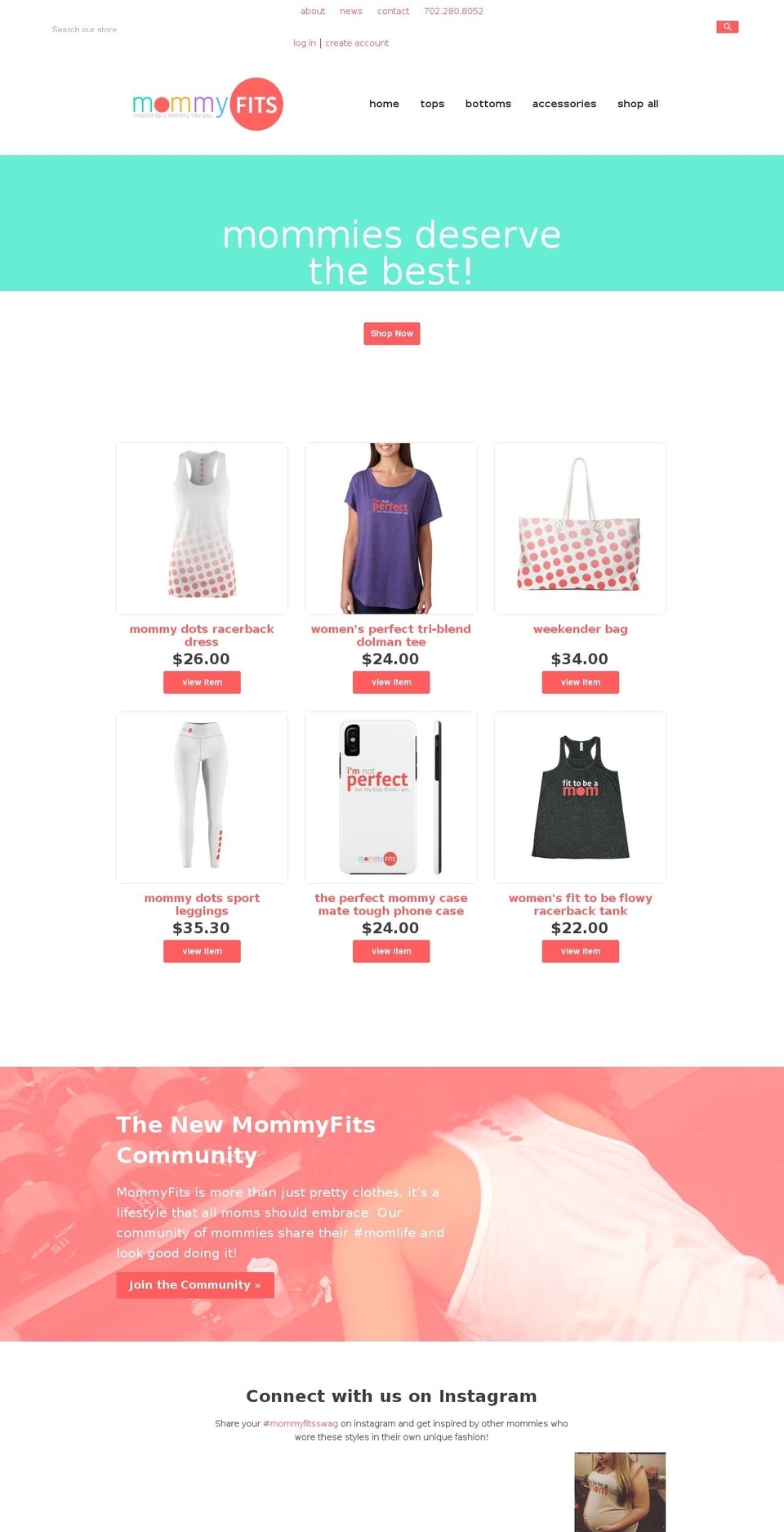 mommyfitsapparel.com — Shopify storefront screenshot