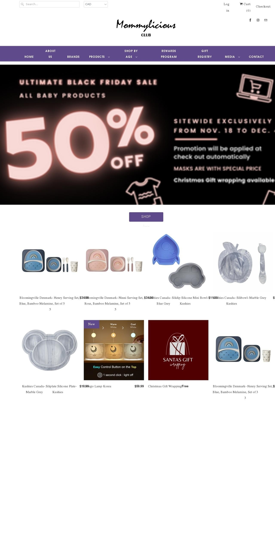 mommyliciousclub.ca shopify website screenshot