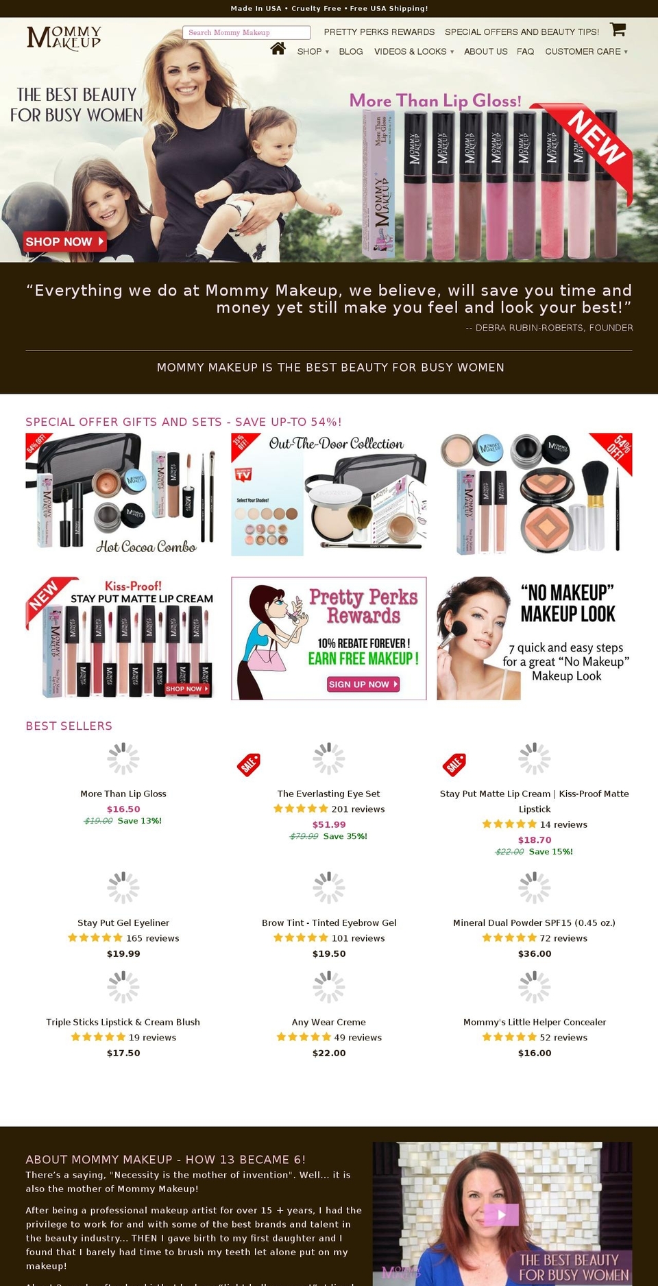 mommymakeup.com shopify website screenshot