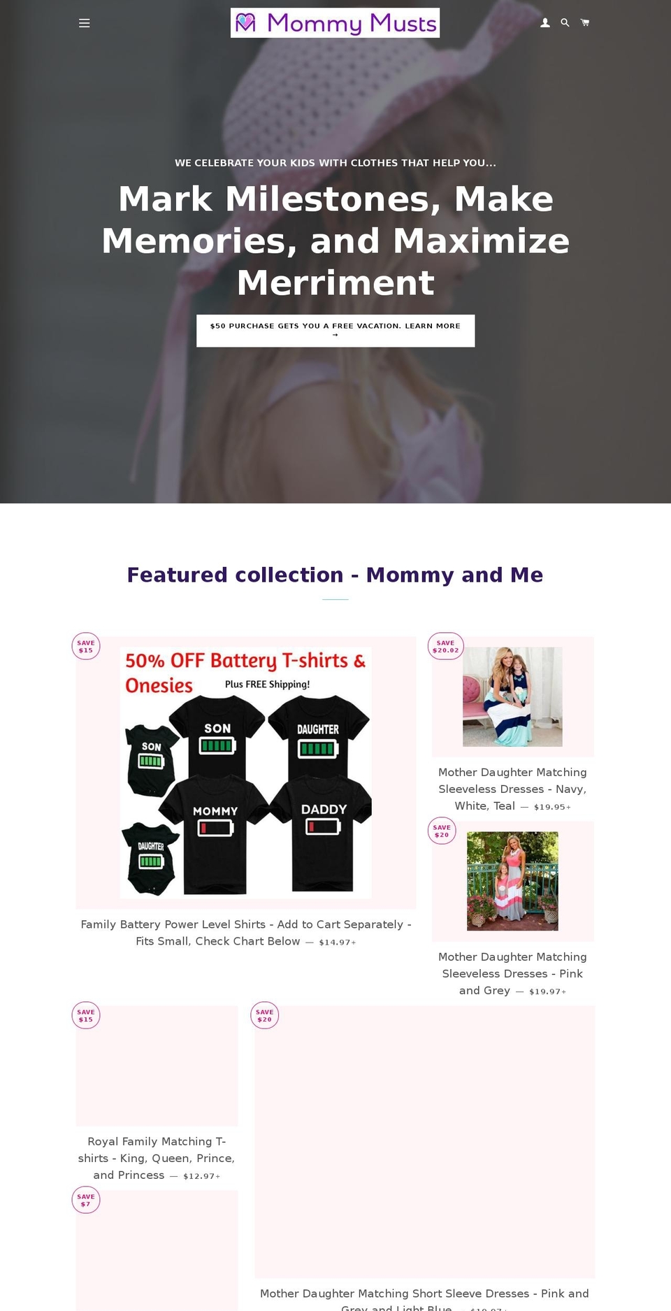 mommymusts.com — Shopify storefront screenshot
