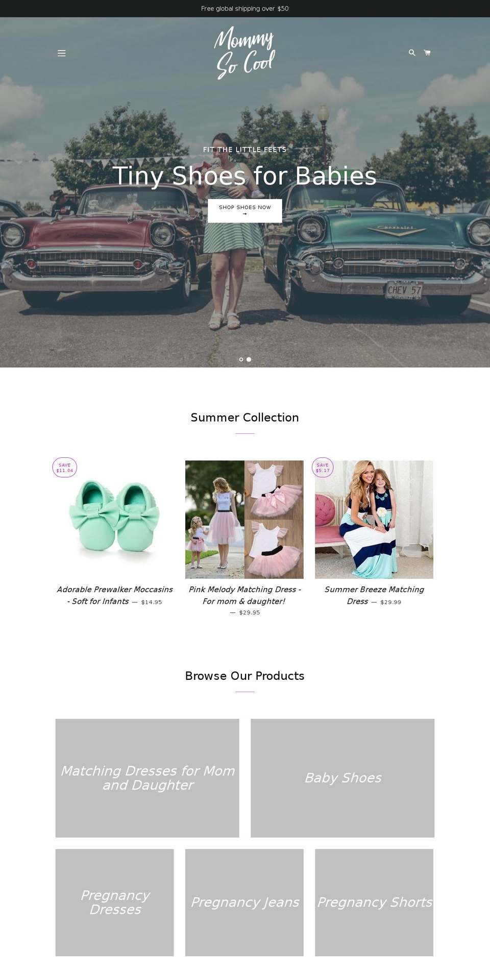 mommysocool.com — Shopify storefront screenshot
