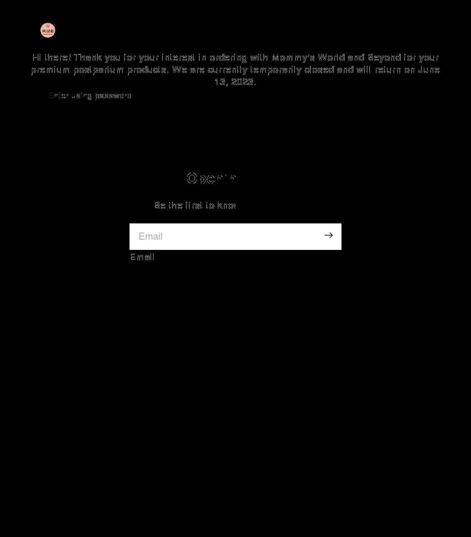 mommysworldandbeyond.com shopify website screenshot