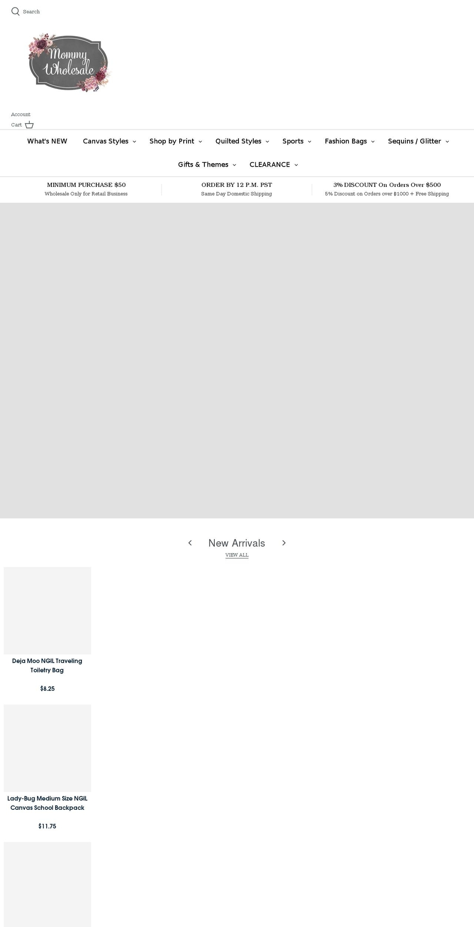 mommywholesale.com shopify website screenshot