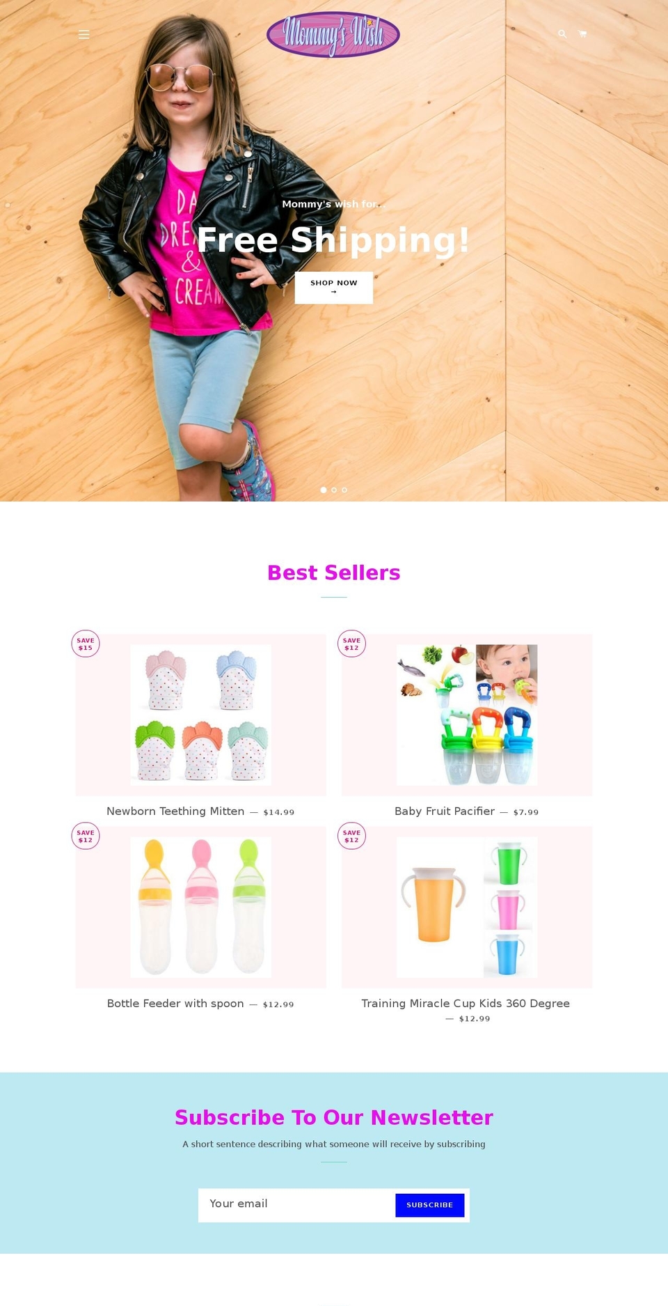 mommywish.com — Shopify storefront screenshot