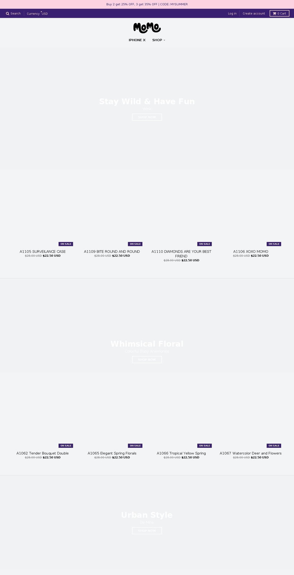 momocase.com — Shopify storefront screenshot