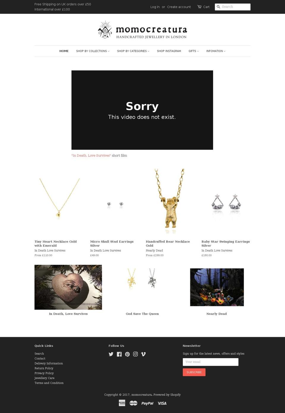 momocreatura.com shopify website screenshot