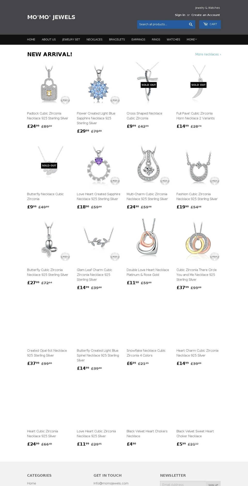 momojewels.com shopify website screenshot