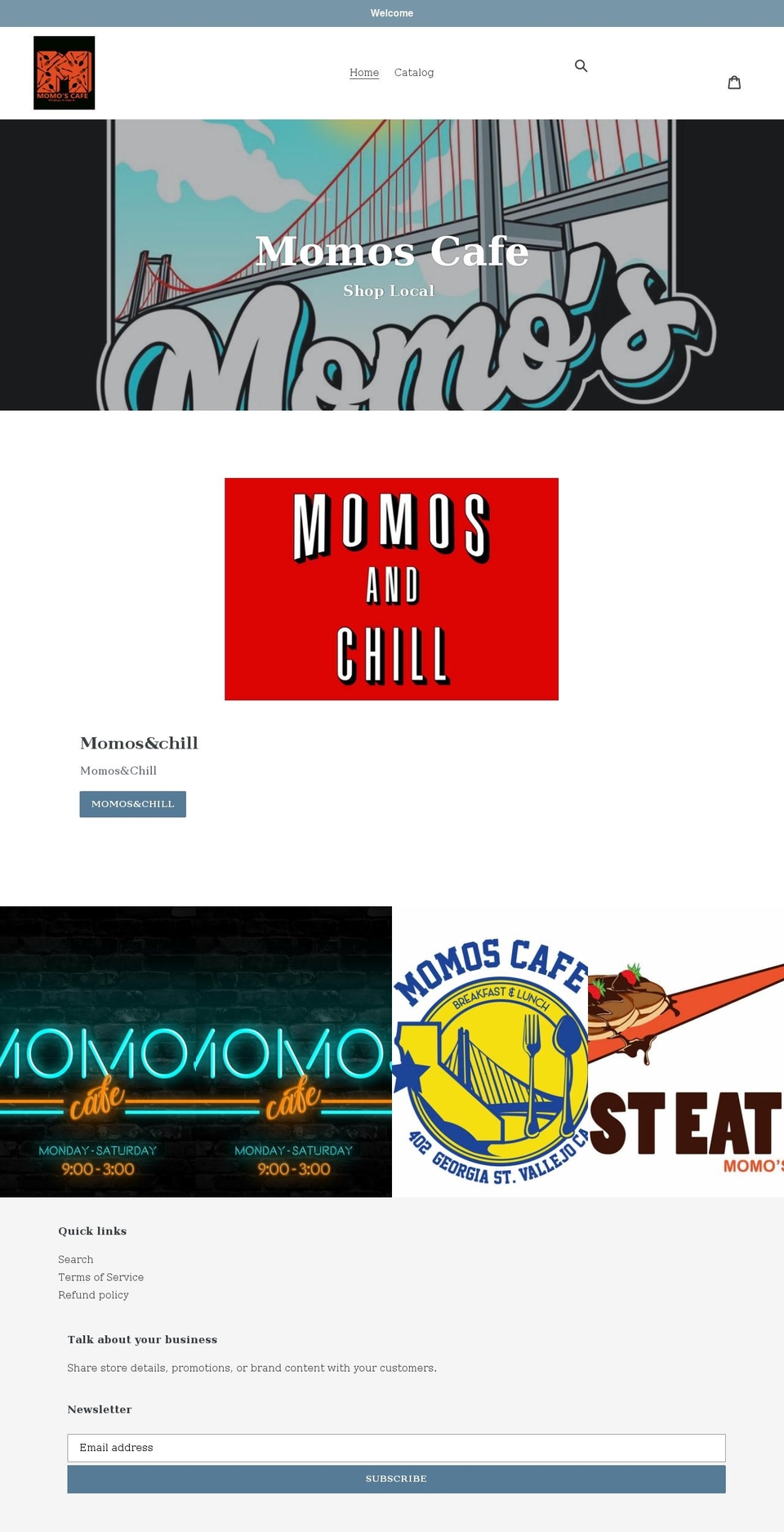 momoscafeshoponline.com shopify website screenshot