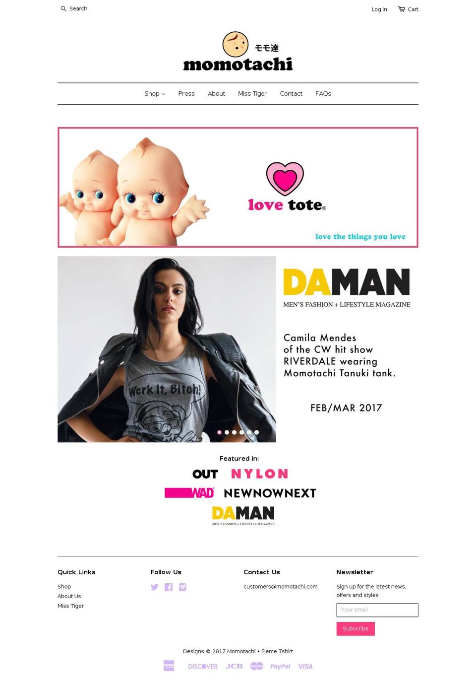 momotachi.com shopify website screenshot