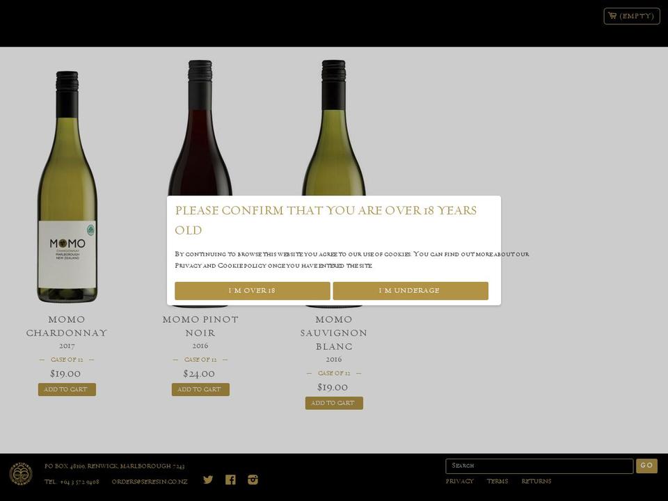 momowine.co.nz shopify website screenshot